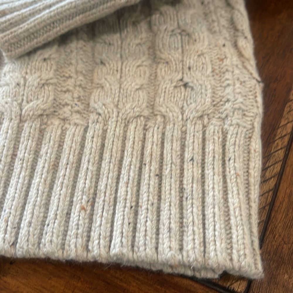 Goodfellow & Co Mens Large Cable knit Sweater Oatmeal Long Sleeve Crewneck - Picture 10 of 11